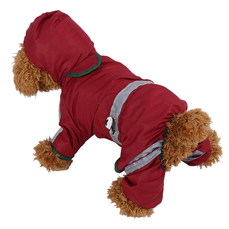 Fdit Pet Dog Raincoat Cat Dog Waterproof Jacket Hood Rain Coat Reflective Jumpsuit Apparel for Small Medium Dogs(XS) XS - PawsPlanet Australia