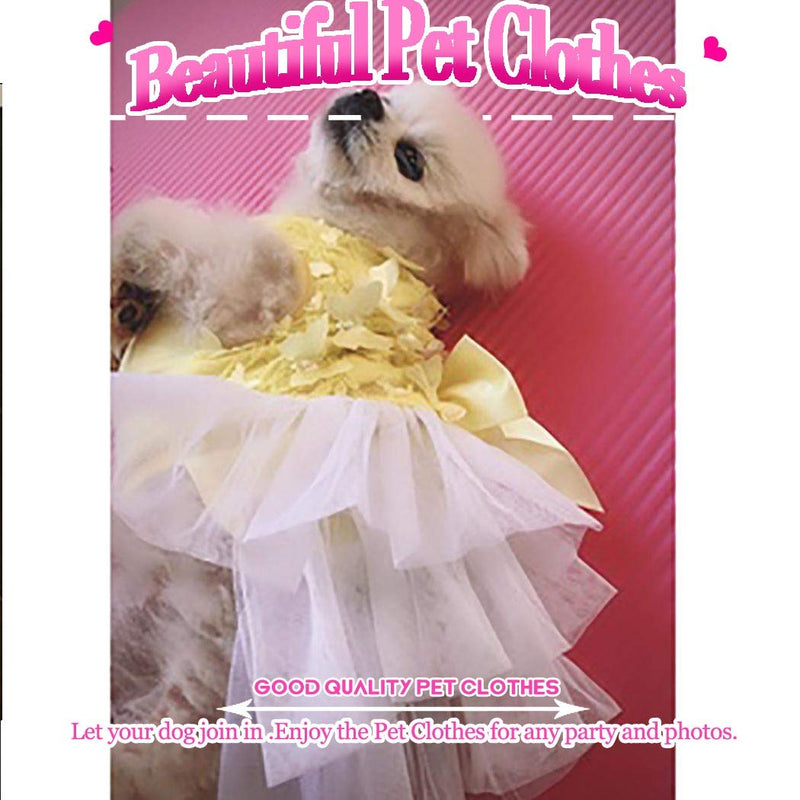 [Australia] - Petea Dog Dress Butterfly Flower Lace Gauze Tutu Dog Dress Vest Apparel Skirt Clothes Pet Puppy Bowknot Princess Clothes for Dogs and Cats Medium 