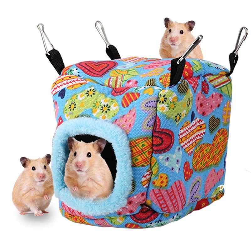 [Australia] - Sheens Parrot Warm Nest Hammock, Pet Birds Winter Cotton Cage Nest Plush Hanging Cave for Sugar Gliders Parrots Dutch Pigs Hedgehogs Chinchillas Rabbits Peach Heart XL 