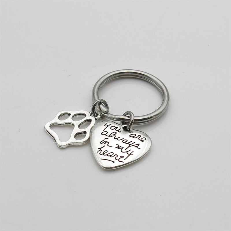 [Australia] - Pet Dog Memorial Keychain You are Always in My Heart Memorial Keychain Pet Sympathy Gift 