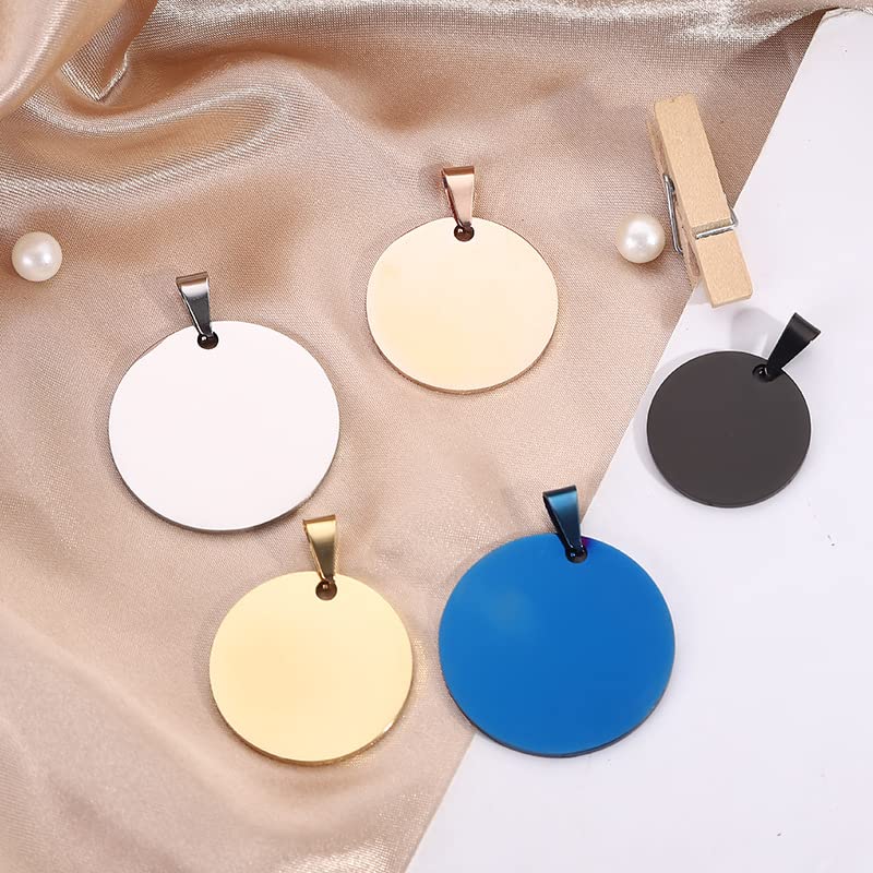 Round Aluminum Blank Dog Tags, DIY Engraved Cat Dog ID Tags, Personalized Pet Identity Name Tags, Blank Dog Tags DIY Carving, Diameter 3cm Blue 12pcs 12pcs - PawsPlanet Australia