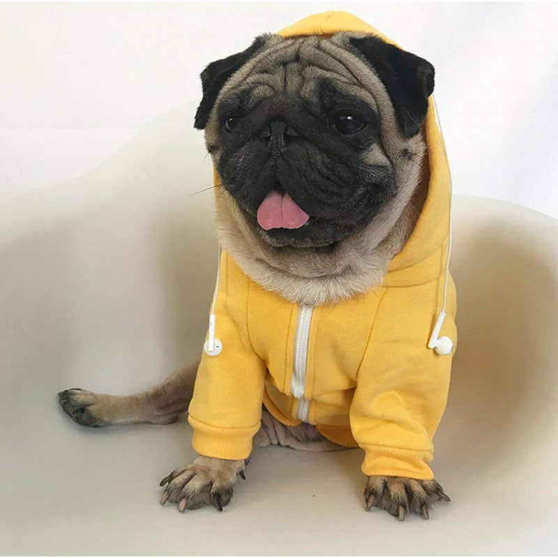 Meioro Pet Clothes Dog Clothes Comfortable Dog Shirt Hawaiian Style Seaside Resort Style Cotton Material Puppy French Bulldog Pug XS Yellow - PawsPlanet Australia