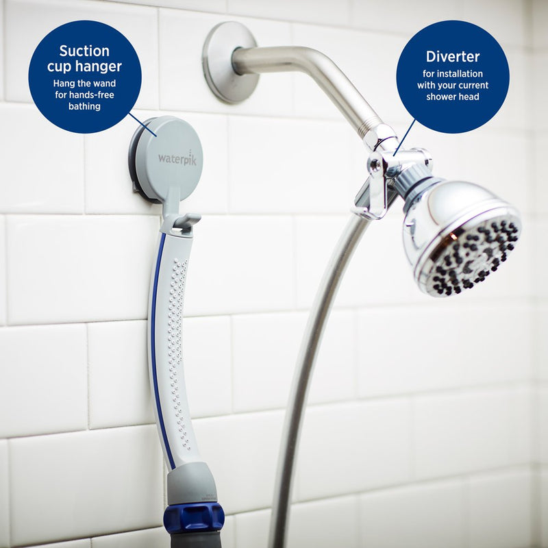 Waterpik PPR-252E Pet Wand Pro Shower Sprayer Attachment, 1.8 GPM, for Fast and Easy at Home Dog Cleaning, Blue/Grey - PawsPlanet Australia