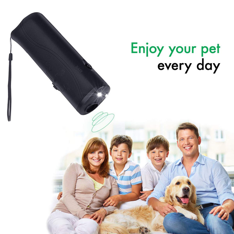 STÙNICK Handheld Anti Barking Device & Ultrasonic Dog Bark Repellent Training Multi-Functions Pet Anti-Barking Silent Commands Distracts Attention Calm Audible Deterrent Black - PawsPlanet Australia