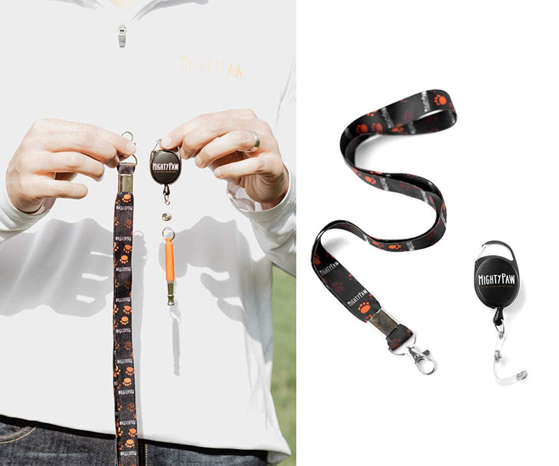 Mighty Paw Training Whistle, Silent Dog Whistle with Retractable Belt Attachment and Neck Lanyard, No Bark Dog Training Tool for Obedience and Recall Orange - PawsPlanet Australia
