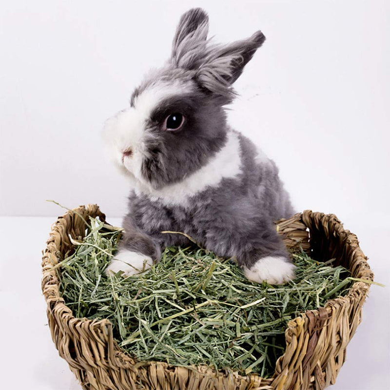 [Australia] - Tfwadmx Rabbit Grass Bed, Bunny Hay Mat Pet Bedding Chew Toys Natural Woven Grass House for Bunny Hamster Chinchillas Guinea Pigs Ferret Gerbil Rat and Small Animals (3 Pcs) 