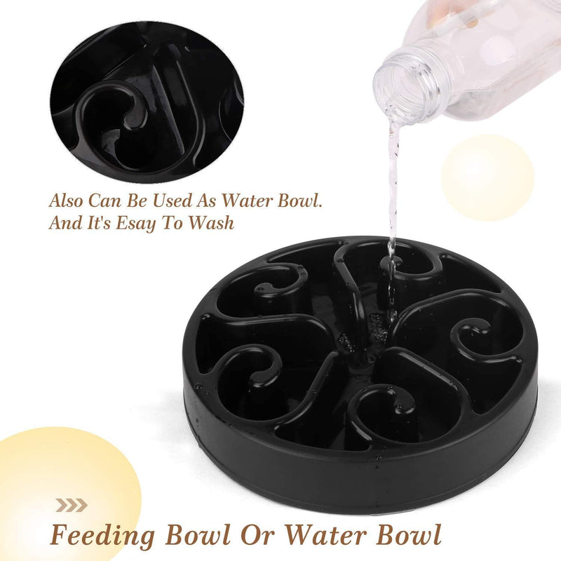 JASGOOD Slow Feeder Dog Bowl Slow Eat Feeder for Fun Slow Feeding Interactive Bloat Stop Dog Bowls Small/Medium A-Black - PawsPlanet Australia