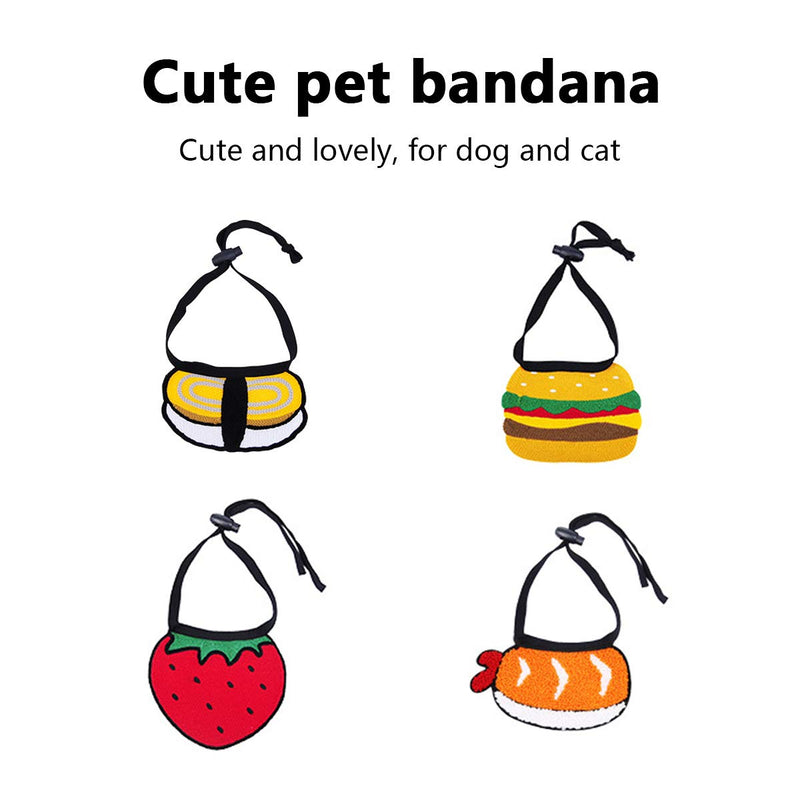 Pet Slobber Wipes, 4pcs, Moisture Proof, Adjustable Elastic Drawstring, Cartoon Pet Scarf for Kitten or Puppy (L) L - PawsPlanet Australia