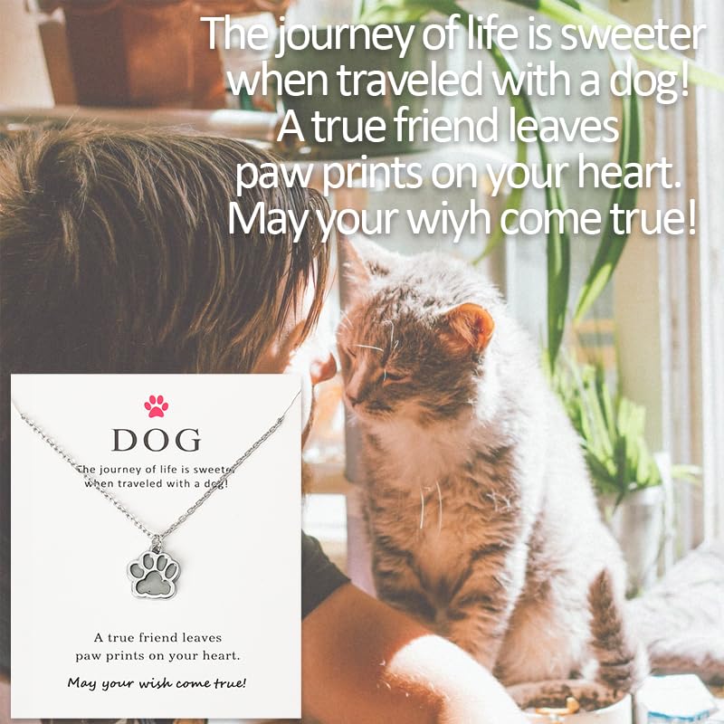 yaozeio Dog Paw Print Necklace for Women Men Pet Memorial Gifts for Dog Pet Lover Gifts for Friends Daughter Mom Loss of Dog Sympathy Gift Necklace Glowing Dog Paw Necklace for Dog Pet Owners - PawsPlanet Australia