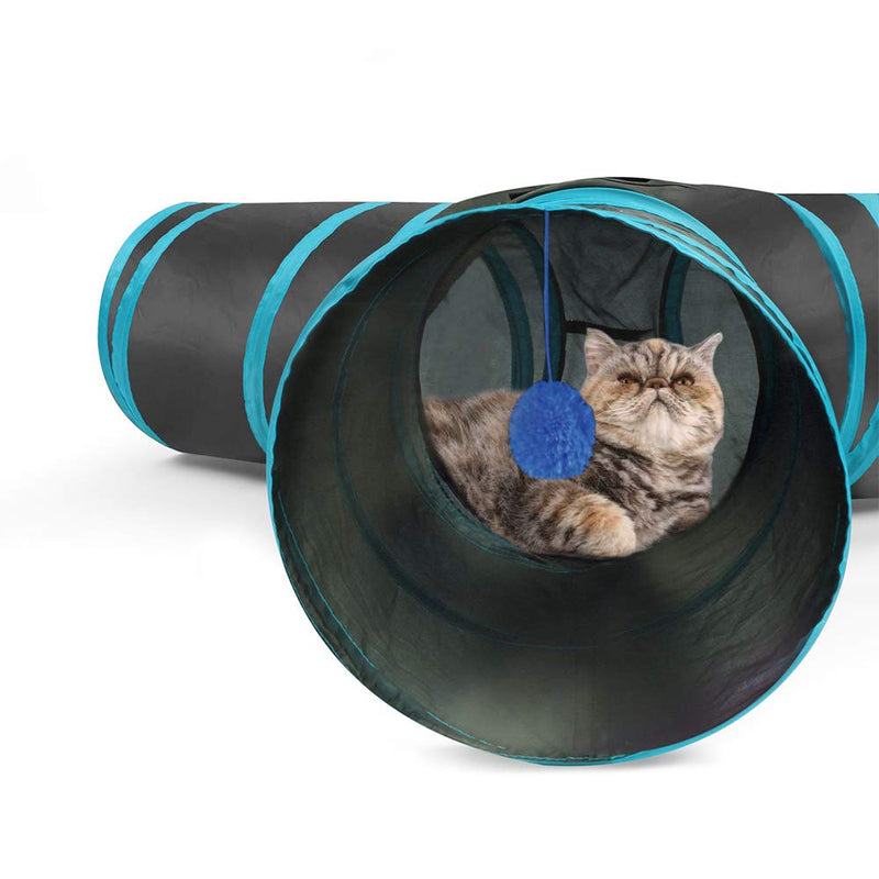 PAWISE Cat Toys Cat Tunnel and Cat Cube Pop Up Collapsible Kitten Indoor Outdoor Toys 3-Way - PawsPlanet Australia