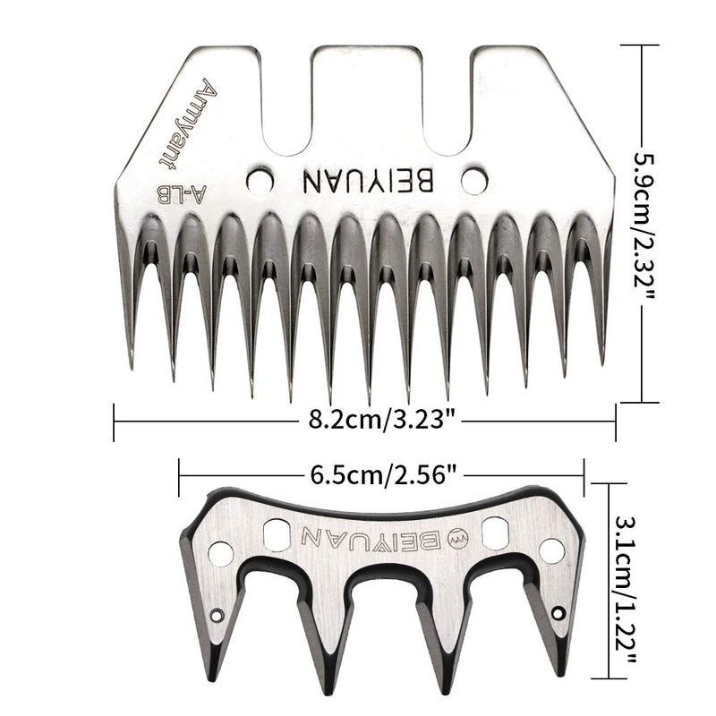 PROBEEALLYU 13 Teeth Replacement Sheep Blade For Sheep Shears Universal Wool Comb Cutter Shearing Clipper Scissor Sheep Goats Alpaca Cattle Animal Farm (Straight) Straight - PawsPlanet Australia