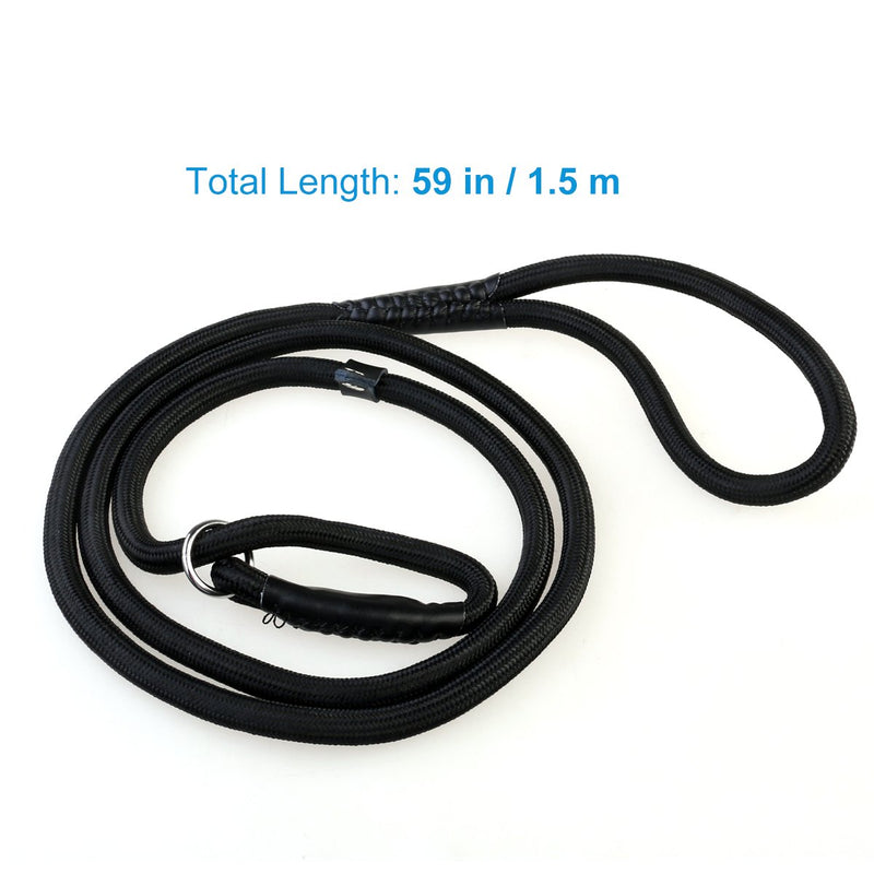 UEETEK Durable Pet Dog Nylon Adjustable Loop Training Leash Slip Lead Traction Rope 1.5m (Black) - PawsPlanet Australia