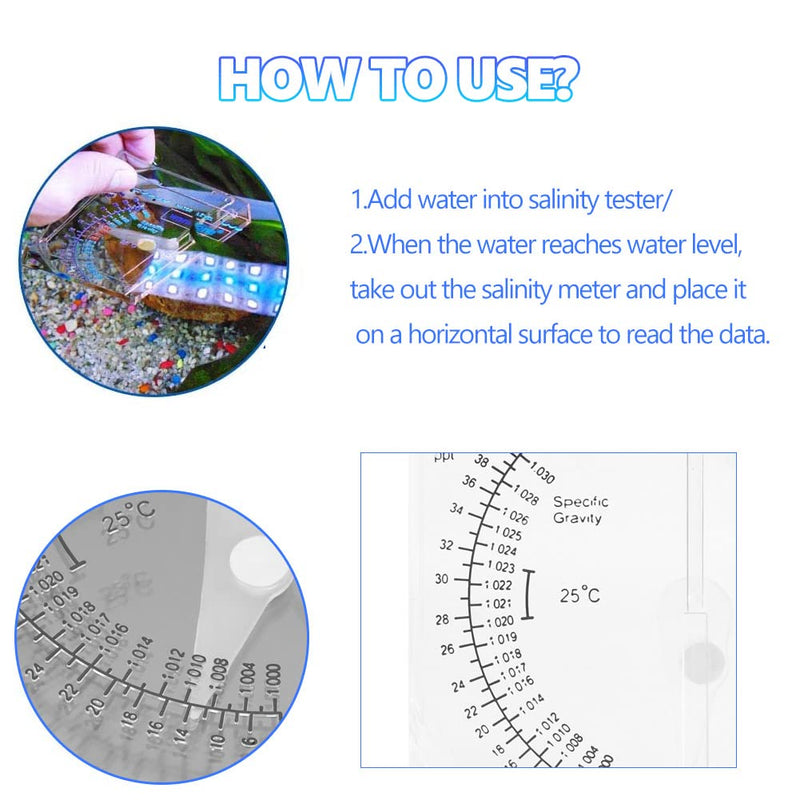 Aquarium Salinity Tester Seawater Salt Meter Fish Tank Salinity Measuring Device for Fish Tank Pond Saltwater water - PawsPlanet Australia