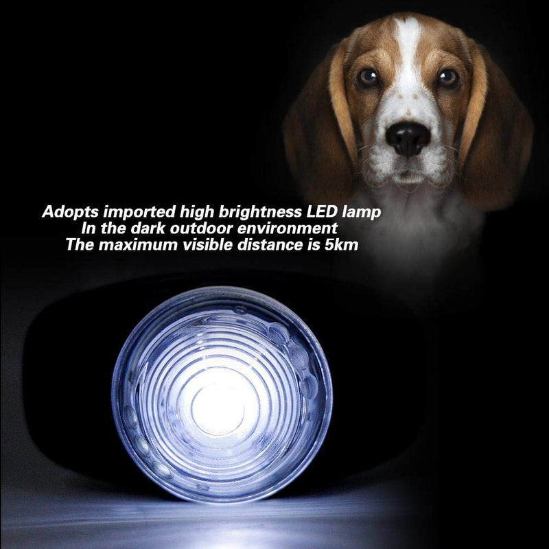 Dog LED Luminous Collar Waterproof ABS Pet Night Anti-lost Collar Light up Collar Adjustable Pets Collar Light Dimmable Dog Ornament(White) White - PawsPlanet Australia