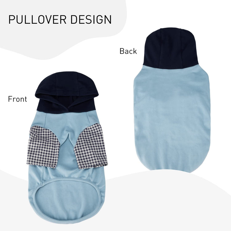 Soft Fleece Dog Sweatshirt - Warm Dog Sweaters for Small Medium Dogs Cats Cold Weather - Cat Sweater Pullover Stretchy Hoodie Easy On - Comfortable Dog Winter Clothes Pet Sweaters Vest for Doggie XS Hooded Blue - PawsPlanet Australia