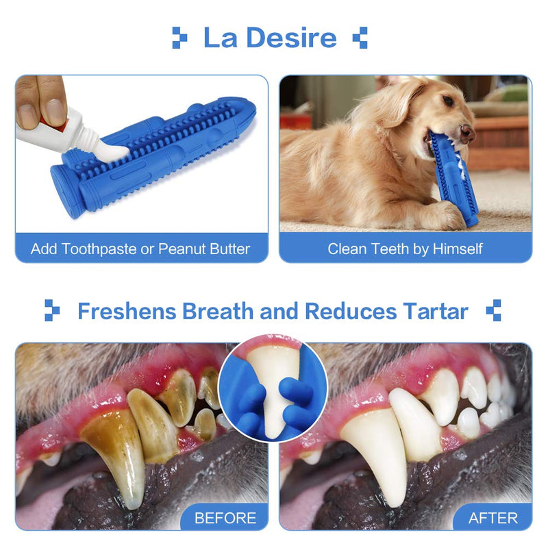 Dog Chew Toys Teeth Cleaning Toothbrush Squeaky Toy, Durable Puppy Teething Chew Toy Tough Pet Dental Oral Care Brushing Sticks Dogs Chewing Toys for Aggressive Chewers Small Medium Breed - PawsPlanet Australia