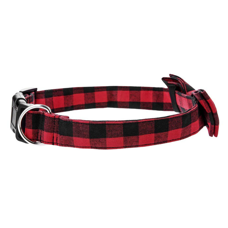 [Australia] - Love Dream Dog Collar with Bowtie, Soft and Comfortable Breakaway Plaid Dog Collar with Cute Bow Tie for Small Medium Large Dogs 