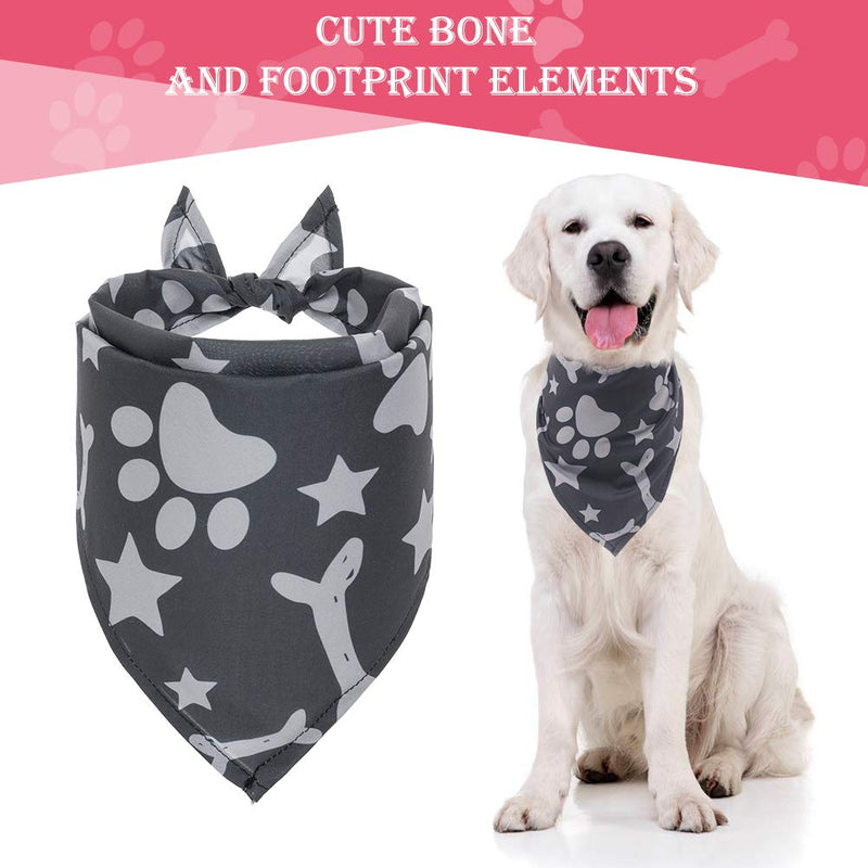 PAWCHIE Bone Print Dog Bandana 3 Pack - Adjustable and Polyester Pet Puppy Triangle Scarf Bibs, Including Pink, Black and Blue, Fit for Small Medium Large Dogs - PawsPlanet Australia