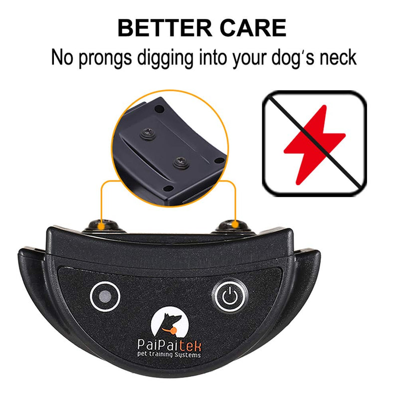 Paipaitek No Shock Dog Training Collar, No Prongs & Waterproof Humane Vibration Collar for Dogs, Rechargeable & Up to 1600Ft Remote Range Black&Red - PawsPlanet Australia