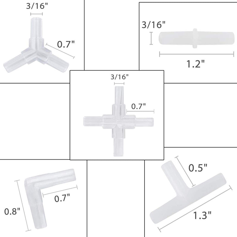 Y-Axis 49 Pcs Aquarium Air Pump Accessories with Airline Connectors, Airline Splitters, Bubble Stones, Check Valves and Suction Cups for 3/16 '' Fish Tank Pond Airline - PawsPlanet Australia