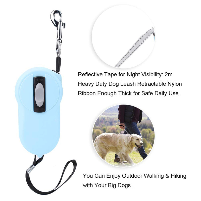 Pssopp Retractable Dog Leash - Heavy Duty Pet Leash Tangle Freed Dog Walking Leash Strong Nylon Reflective Tape with Anti-Slip Handle Perfect for Small Dogs(Blue) Blue - PawsPlanet Australia