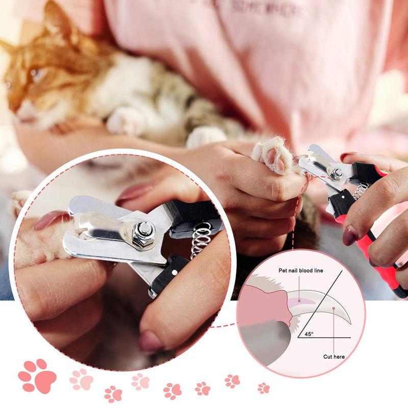 [Australia] - STARVII Dog Nail Clippers and Trimmer with Safety Guard, Professional Cat Nail Clippers Avoid Over-Cutting, Pet Care and Manicure Kits of Pets Red 