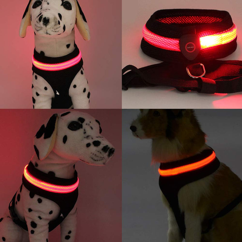 RoyalCare Dog Harness Small Dog, Light Up for The Dark Led Pet Safety Collar with 3 Glowing Modes, Soft Mesh Puppy Vest Harness Padded Adjustable Chest Strap (XL) XL - PawsPlanet Australia