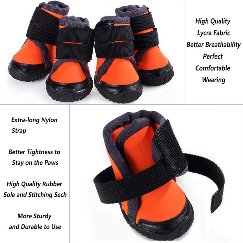 Petilleur Protector Dog Boots Dog Shoes Anti-skid and Breathable for Outdoor Activities (90, Orange) 90 - PawsPlanet Australia