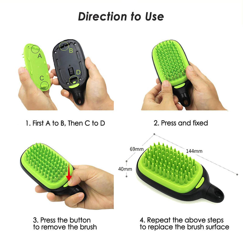 XLKJ 3 in 1 Pet Grooming Brush Set,Massage Bath Brush Air Cushion Brush Flocking Brush Kit,Dogs Cats Puppy Pet Combs for Short & Long Hair Massaging Bathing - PawsPlanet Australia