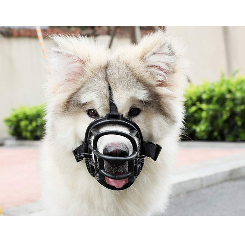 [Australia] - Pettycart Dog Muzzle, Soft Basket Muzzle for Medium Large Dogs, Best to Prevent Biting, Chewing and Barking L-(Snout 10-11") Black 