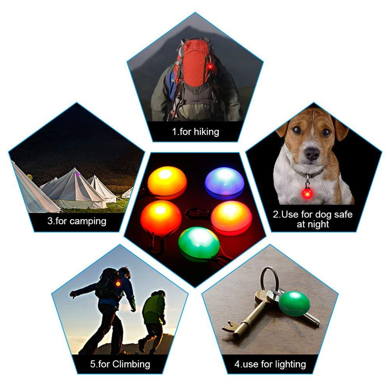 Faburo 6 PCS Clip on Dog Collar LED Lights,Dog Collar Safety Night Walking LED Lights,included 6 pcs Battery(Water Resistent) - PawsPlanet Australia