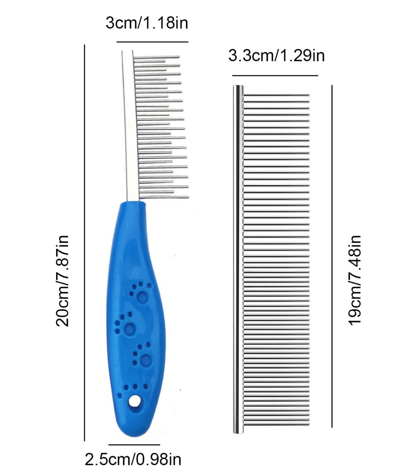 Flea comb for cats and dogs, pack of 2 dog combs, cat combs, steel dog combs, metal dog combs, lice comb, dust comb for dogs, cats, effective against fleas and lice, professional flea comb for dogs and cats - PawsPlanet Australia