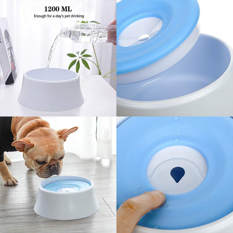 [Australia] - Aipety No Spill Slow Drinking Dog Cat Water Bowl, Large Capacity with Floating Disk Anti-Choking Puppy Pet Bowl Green 