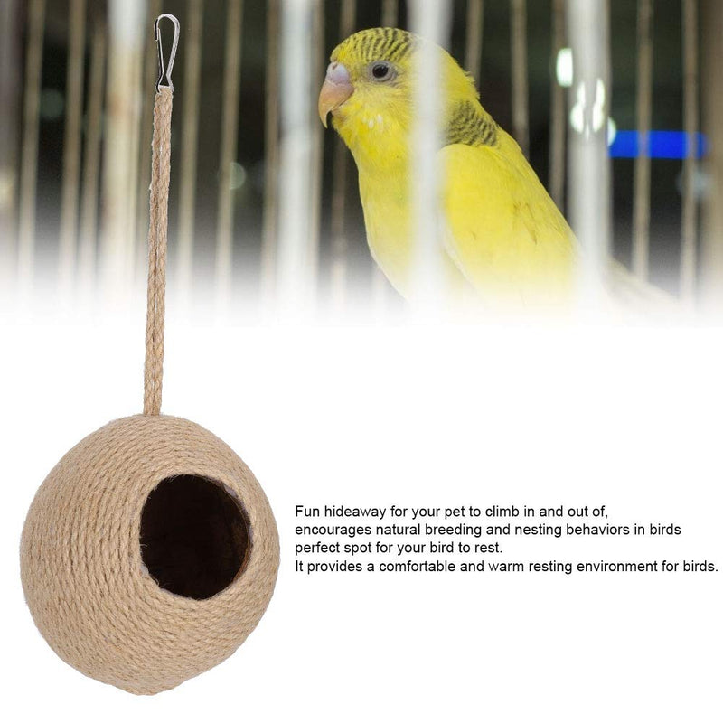 【Mother's Day】Hamster Bird Coconut Hideaway, Breeding Natural Coconut Shell Cage Hemp Rope Coconut Nest, for Bird Nest - PawsPlanet Australia