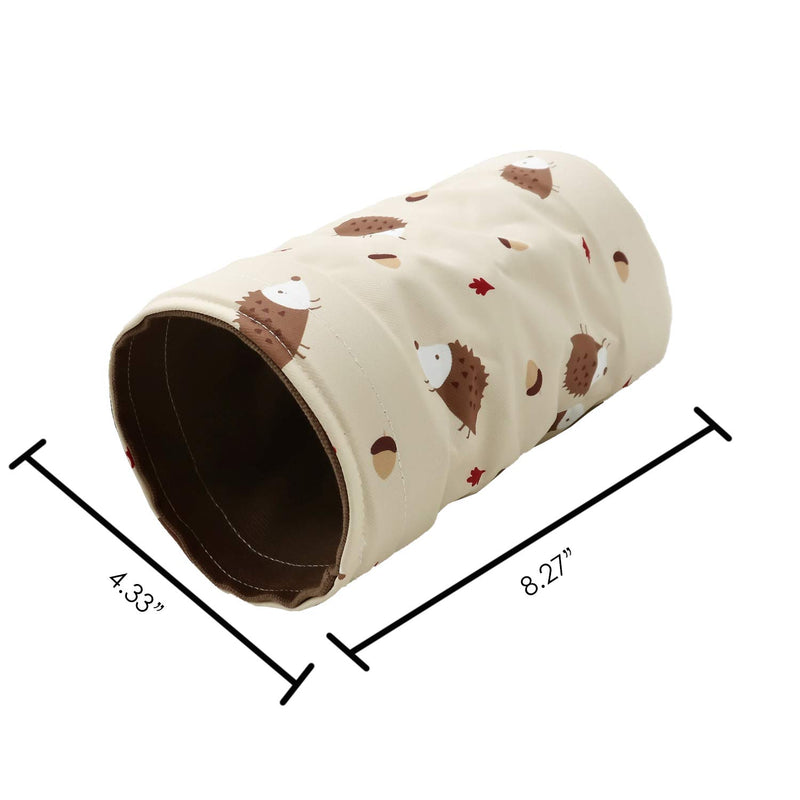 Handmade Small Animal Tunnel Collapsible Pet Play Toy Tunnel Tube for Dwarf Rabbit Hamster Guinea Pig Toys Chinchilla Sugar Glider Hedgehog Hideout Cave Beige - PawsPlanet Australia