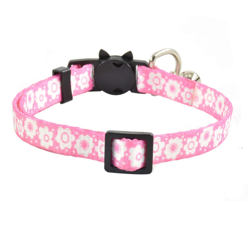[Australia] - XPangle Breakaway Cat Collar with Bell, Cute Kitten Collar Safety Adjustable for Kitty Puppy Neck 7.8-11.8in Pink 