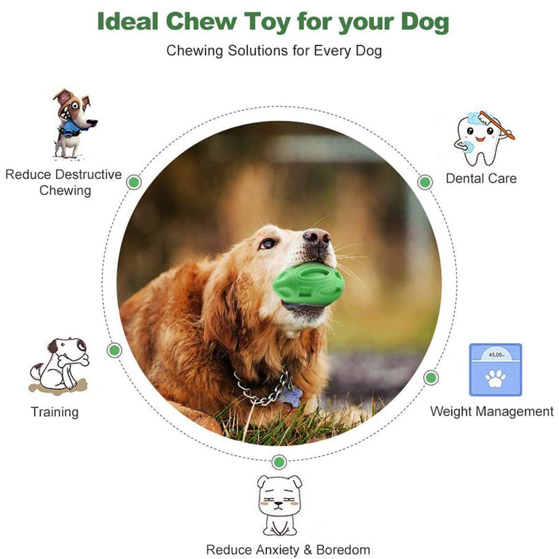 BundleMall Pet Dogs Molar Rugby Rubber Ball,Dog Toothbrush Tooth Cleaning Chew Toy,Dog Squeaky Interactive Bite Resistant Toys, Suitable for Large Medium Dogs (green) green - PawsPlanet Australia