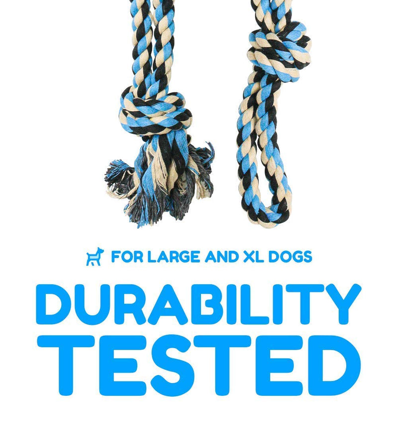 XL DOG ROPE TOY FOR AGGRESSIVE CHEWERS - BENEFITS NON-PROFIT DOG RESCUE - EXTRA LARGE DOG ROPE TOYS FOR LARGE DOGS - LARGE DOG TOY FLOSS - NEARLY INDESTRUCTIBLE DOG TOYS Blue - PawsPlanet Australia