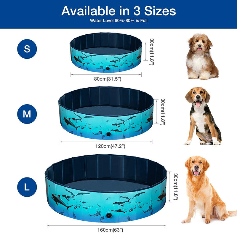 Pantula Plastic Rigid Dog Paddling Pool - Large Dog Pools - Portable PVC Dog Swimming Pool - Pet Puppy Kids Dog Bath Tub Pool (160) 160 - PawsPlanet Australia