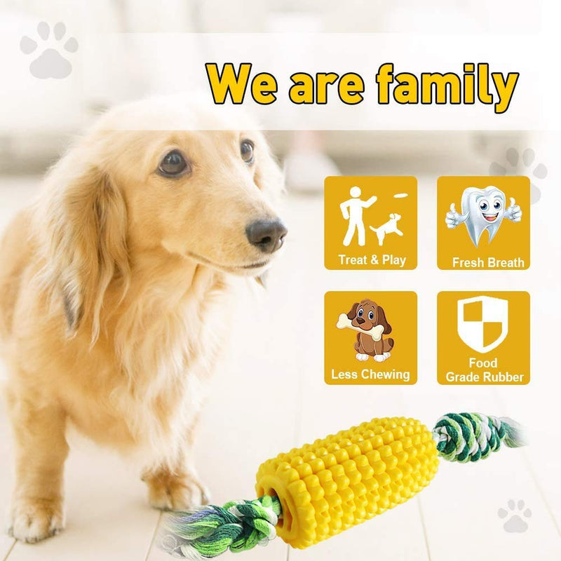 WR WPAIER Dog Chew Toys, Corn Dog Toothbrush Stick Toys, Molar Stick bite-Resistant Toothbrush Dog Toy with Rope, Cleaning Puppy Dental Care Brushing Stick - PawsPlanet Australia