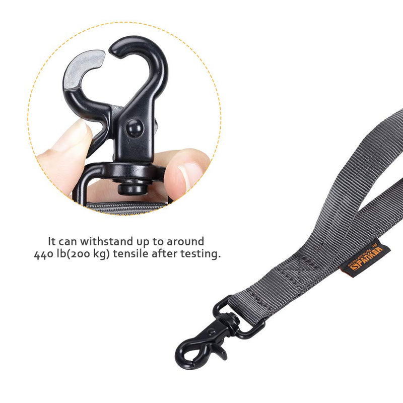 [Australia] - EXCELLENT ELITE SPANKER Bungee Dog Leash Heavy Duty Dog Leash Military Dog Leash with Padded Handle for Medium and Small Dogs Grey 