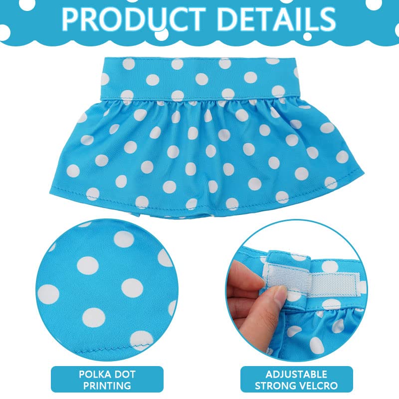 Dog Bikini Pet Swimsuit Flower Doggie Bathing Suit Pet Summer Beach Dress Clothes for Cat Puppy Small Dogs (X-Small, Blue polka dots) X-Small - PawsPlanet Australia