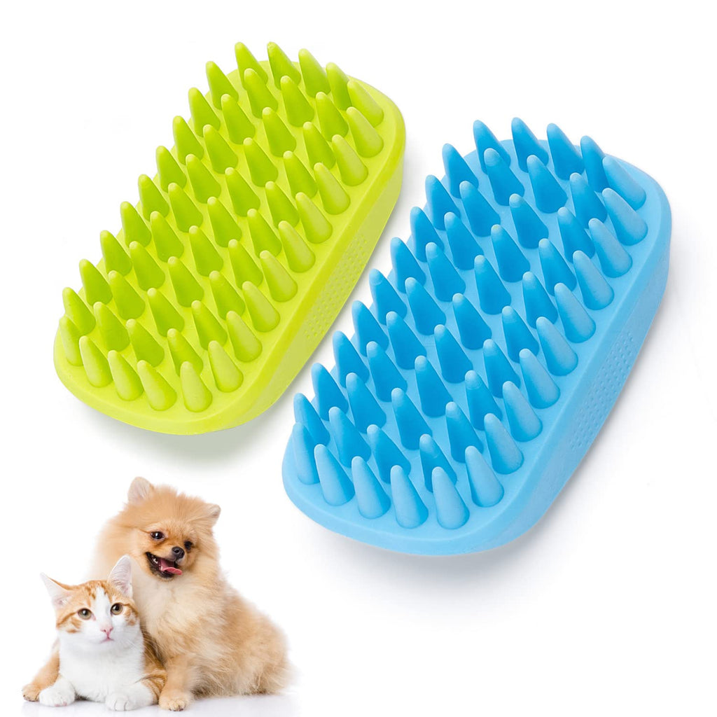 Nobleza 2 pieces dog brush short hair, soft rubber curry comb for dogs and cats with massage effect, dog bath brush, innovative dog brush for gentle grooming - PawsPlanet Australia