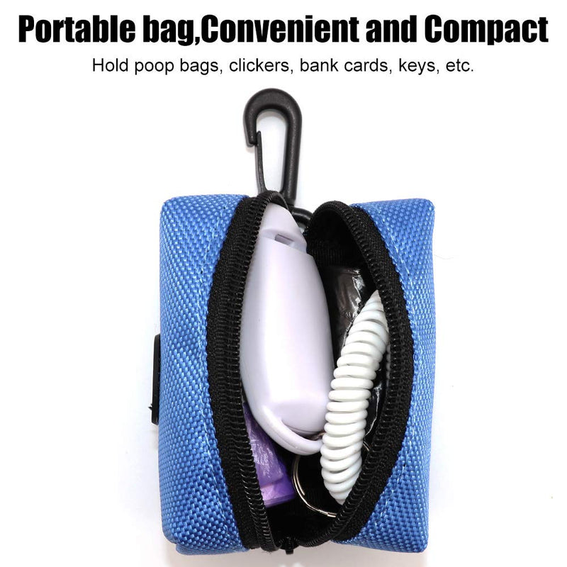 SLSON Pet Waste Bag Dispenser Zippered Pouch,Portable Dog Poop Bag Holder Leash Attachment Lightweight Fabric Bags Blue - PawsPlanet Australia