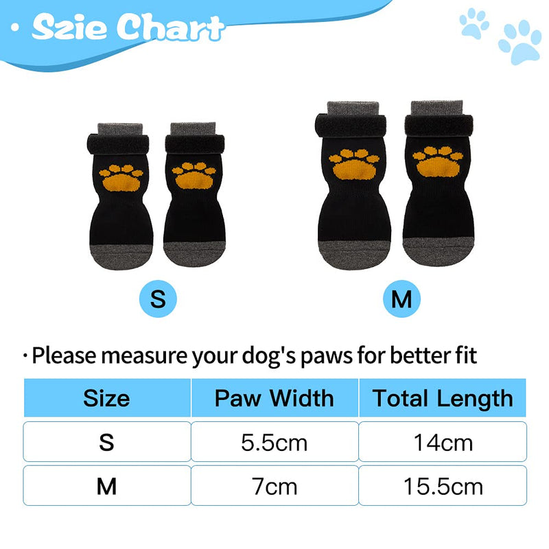 SCIROKKO Anti-slip Dog Socks 3 Pairs for Small Medium Large Doggies Puppies - Soft Comfortable Paw Protector Boots for Indoor with Anti-slip Bottom (Small) S: Paw width: 5.5cm, Length: 14cm - PawsPlanet Australia