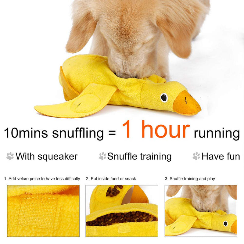 Dog Squeaky Toy Duck Shape Snuffle Toy, Squeaky Dog Toy, Treat Dispenser, Sniffing Toy, Plush Dog Toy, Feeding Toy, Slow Feeder Toy for Small Dog Puppy, Dog Gift for Boredom - Duck - PawsPlanet Australia