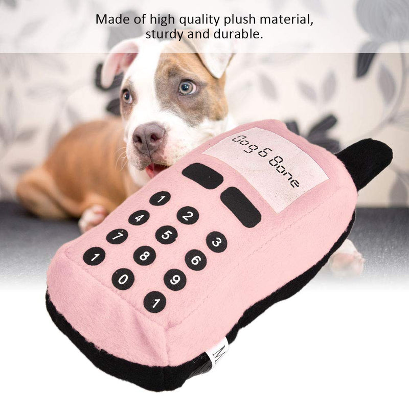 Pssopp Squeaky Plush Cell Phone Toy Dog Chew Toy Pet Chew Squeaker Toys Funny Mobile Phone Shape Interactive Toy for Dog Cat(Pink) Pink - PawsPlanet Australia