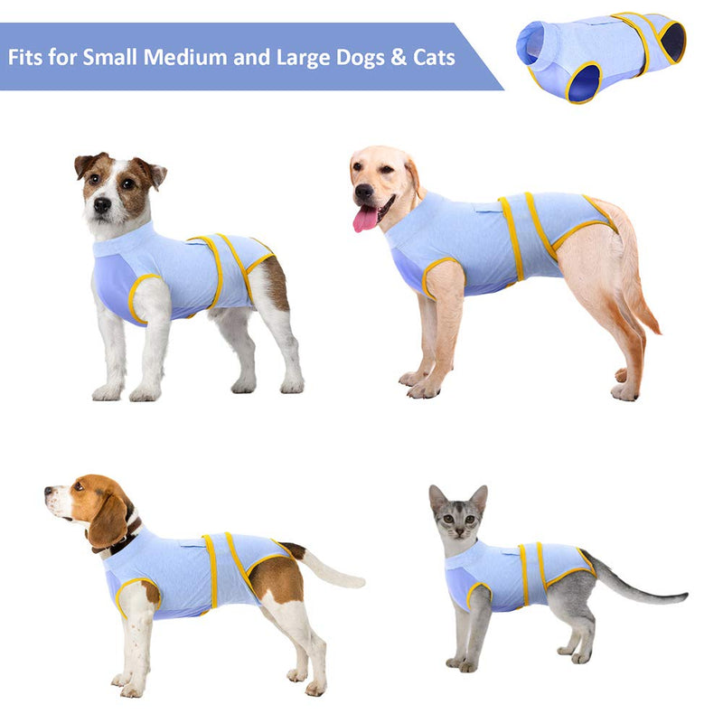 Kuoser Dog Recovery Suit for Small/Medium/Large Size, Cat Abdominal Wound/Skin Disease Protector, Puppy After Surgery Wear, E-collar Alternative for Pet Indoor/Outdoor XS-Back Length:8.3-11.4" - PawsPlanet Australia