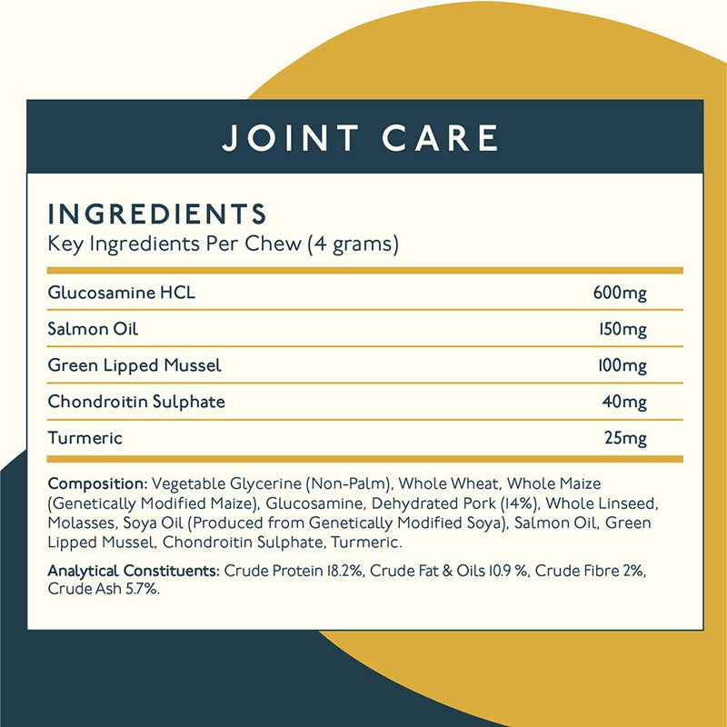 Petlab Co. Joint Care Chews For Dogs | Hip and Joint Support For Dog | High Levels of Glucosamine, Omega 3, Turmeric, Vitamins and Minerals - PawsPlanet Australia