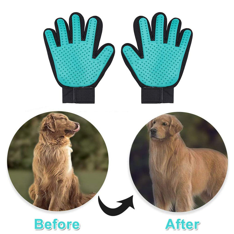 YUIP 2 Pcs Pet Glove, Pet brushing glove, Mitt Massage Deshedding, Pet Hair Remover Mitt, Deshedding Brush Glove Pet Grooming Glove Brush - PawsPlanet Australia